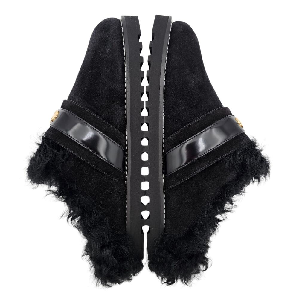 Louis Vuitton Winterbreak Black Suede Fur Lined Slip On Clog Mule Size 36 US 6 - Picture 6 of 10